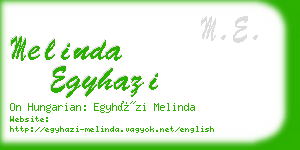 melinda egyhazi business card